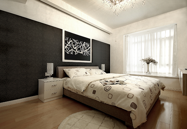 家装样板房装修设计-卧室实景效果图